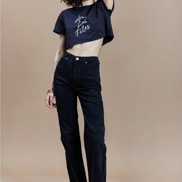 Anthropologie Avec Les Filles HighWaist Sculpted Flare ThunderWash Jeans Size 24 - Picture 1 of 13